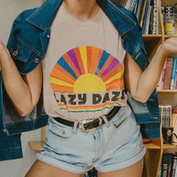 Colorful Boho Festival Hippie Mineral Washed Graphic Tee - Picture 3 of 5